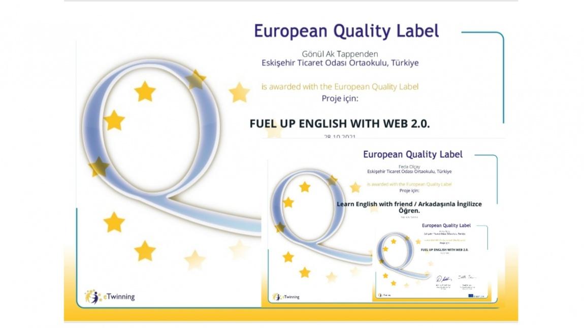 e-Twinning Projelerimiz ile Avrupa Kalite Etiketi Aldık