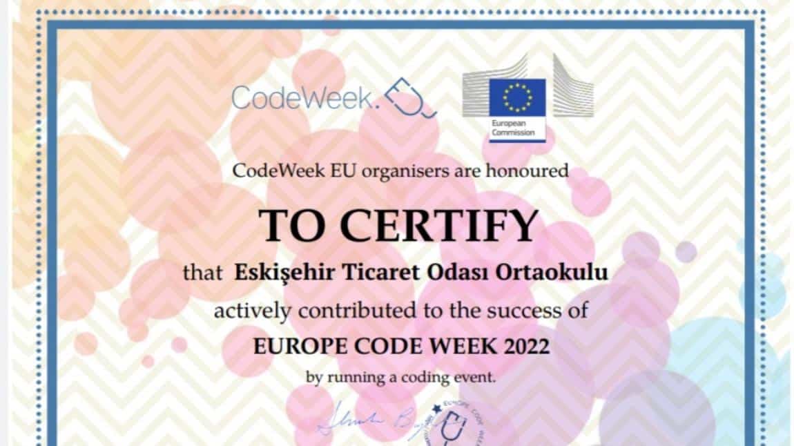 AB Kod Haftası CodeWeek 2022 Etkinliklerimiz